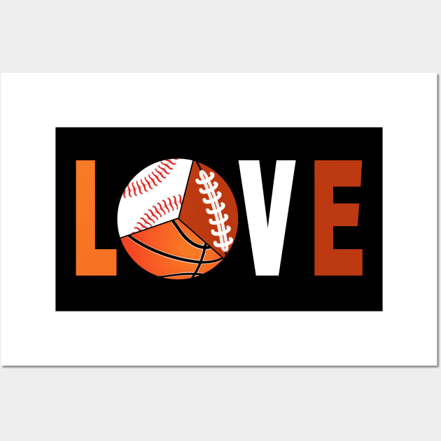 Tennis Basketball Baseball Football Lover Wall Art by Hensen V parkes